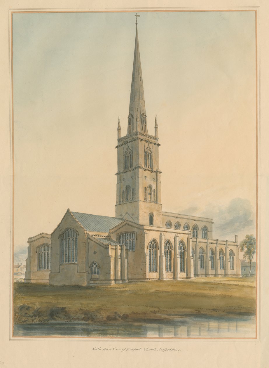 Oxfordshire - Igreja de Burford, 1802 de John Buckler