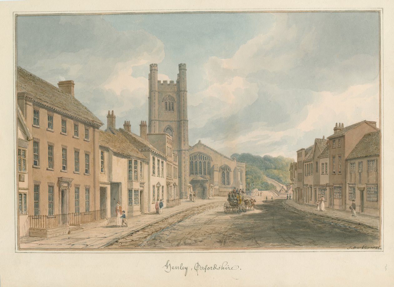 Oxfordshire - Henley em cima de Tamisa, 1826 de John Buckler