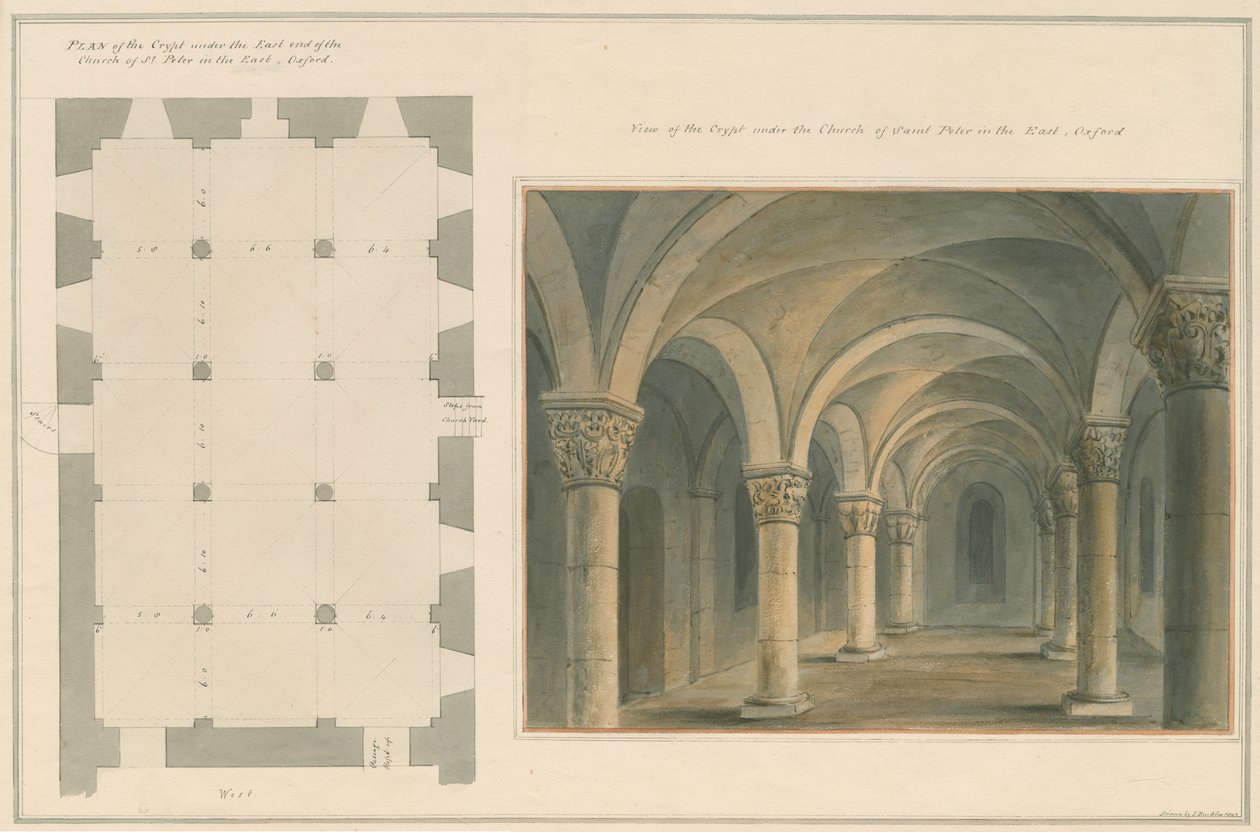 Oxfordshire - Oxford - Cripta de São Pedro na Igreja do Leste, 1803 de John Buckler