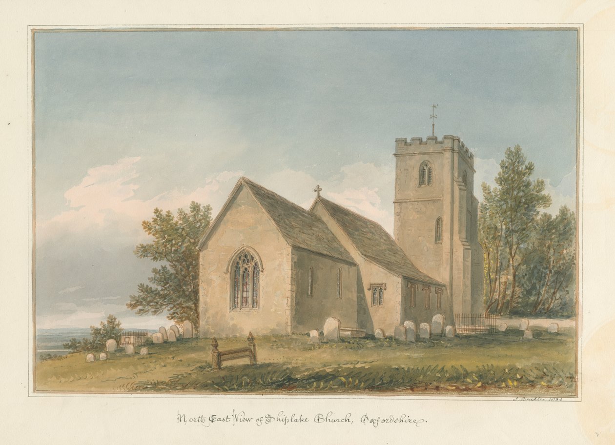 Oxfordshire - Igreja de Shiplake, 1830 de John Buckler