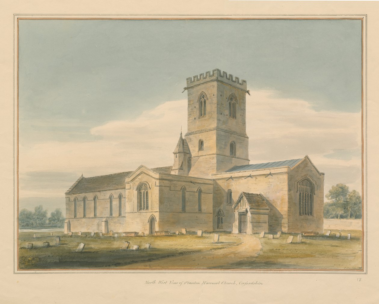 Oxfordshire - Igreja de Stanton Harcourt, 1803 de John Buckler