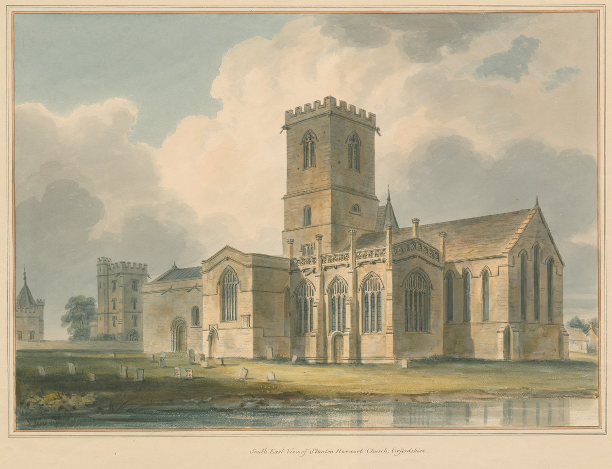 Oxfordshire - Igreja de Stanton Harcourt, 1830 de John Buckler