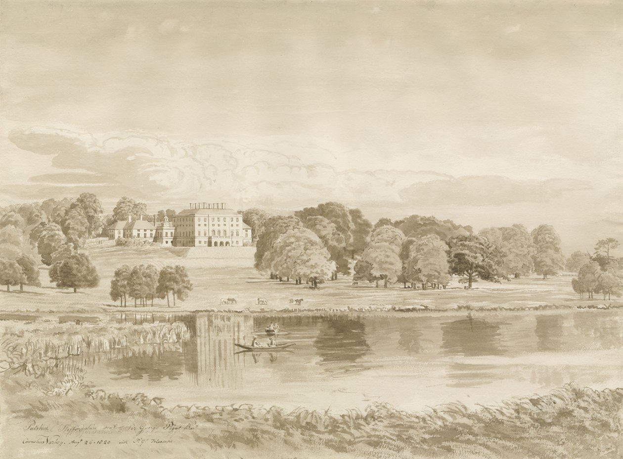 Patshull House: desenho em sépia, 26 de agosto de 1820 de John Buckler