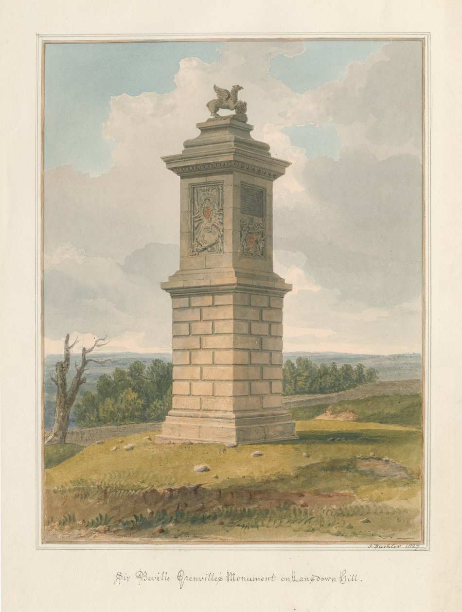 Somerset - Lansdowne Hill - Monumento de Sir Beville Grenville, 1827 de John Buckler