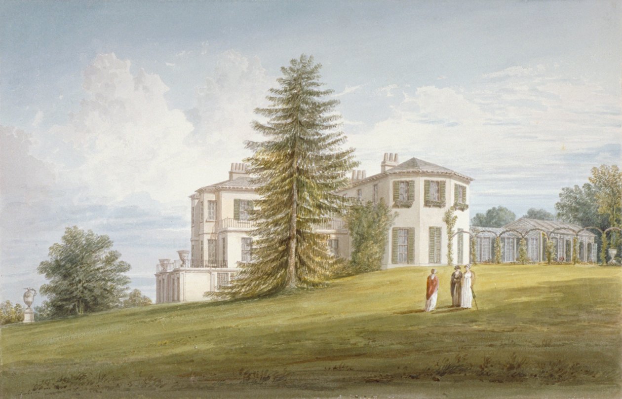 Vista sudoeste de Bromley Hill, Bromley, Kent, 1815 de John Buckler