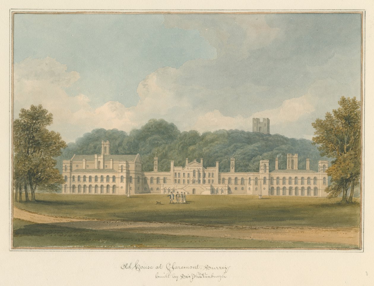 Surrey - Claremont - Casa Antiga, 1824 de John Buckler