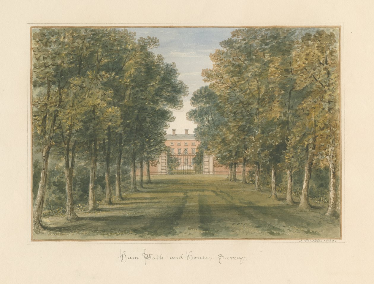 Surrey - caminhada e casa do presunto, 1830 de John Buckler