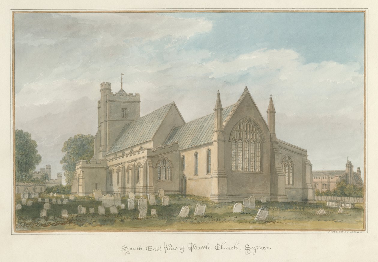 Sussex - Igreja da Batalha, 1824 de John Buckler