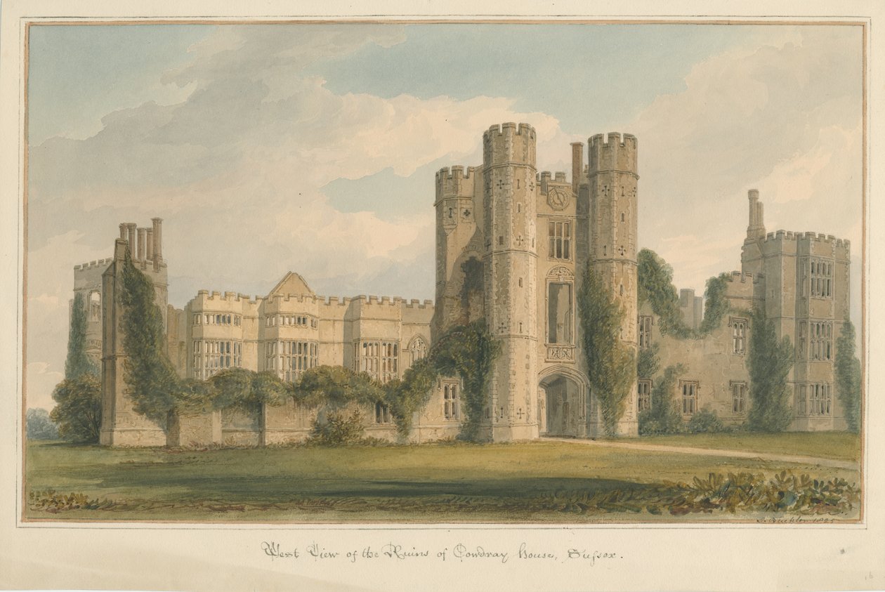 Sussex - casa de Cowdray, 1825 de John Buckler
