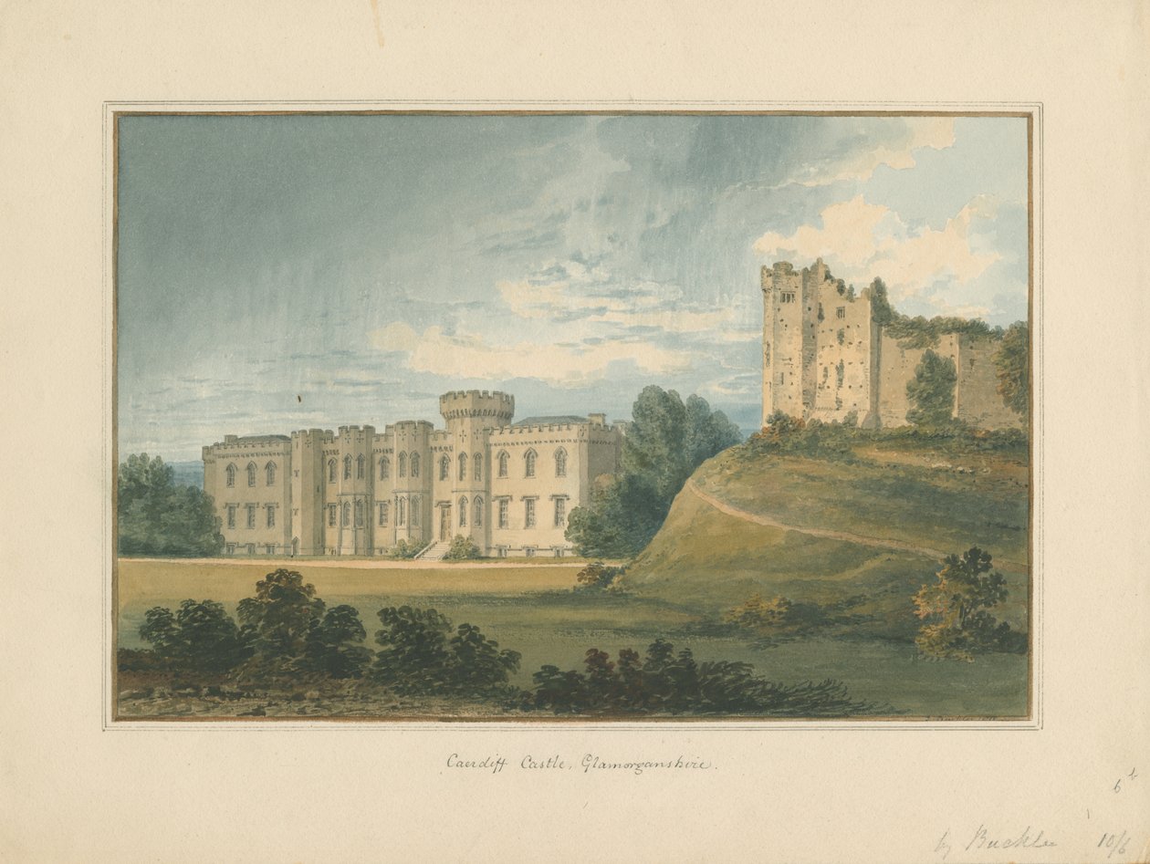 País de Gales - Glamorganshire - Castelo de Cardiff, 1815 de John Buckler