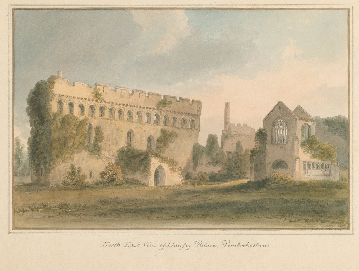 País de Gales - Pembrokeshire - Palácio Llanfey, 1815 de John Buckler