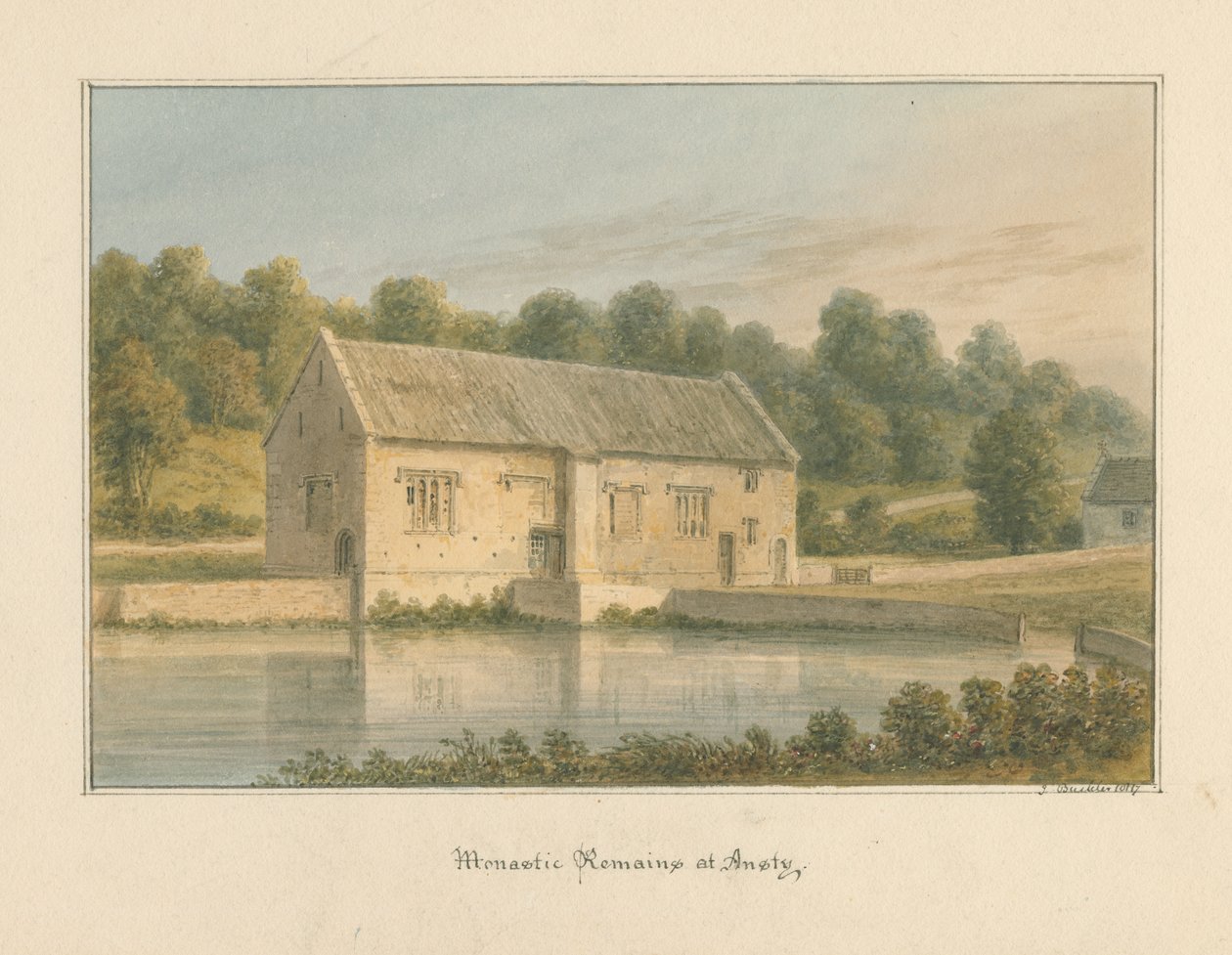 Wiltshire - Ansty - Restos Monásticos, 1817 de John Buckler