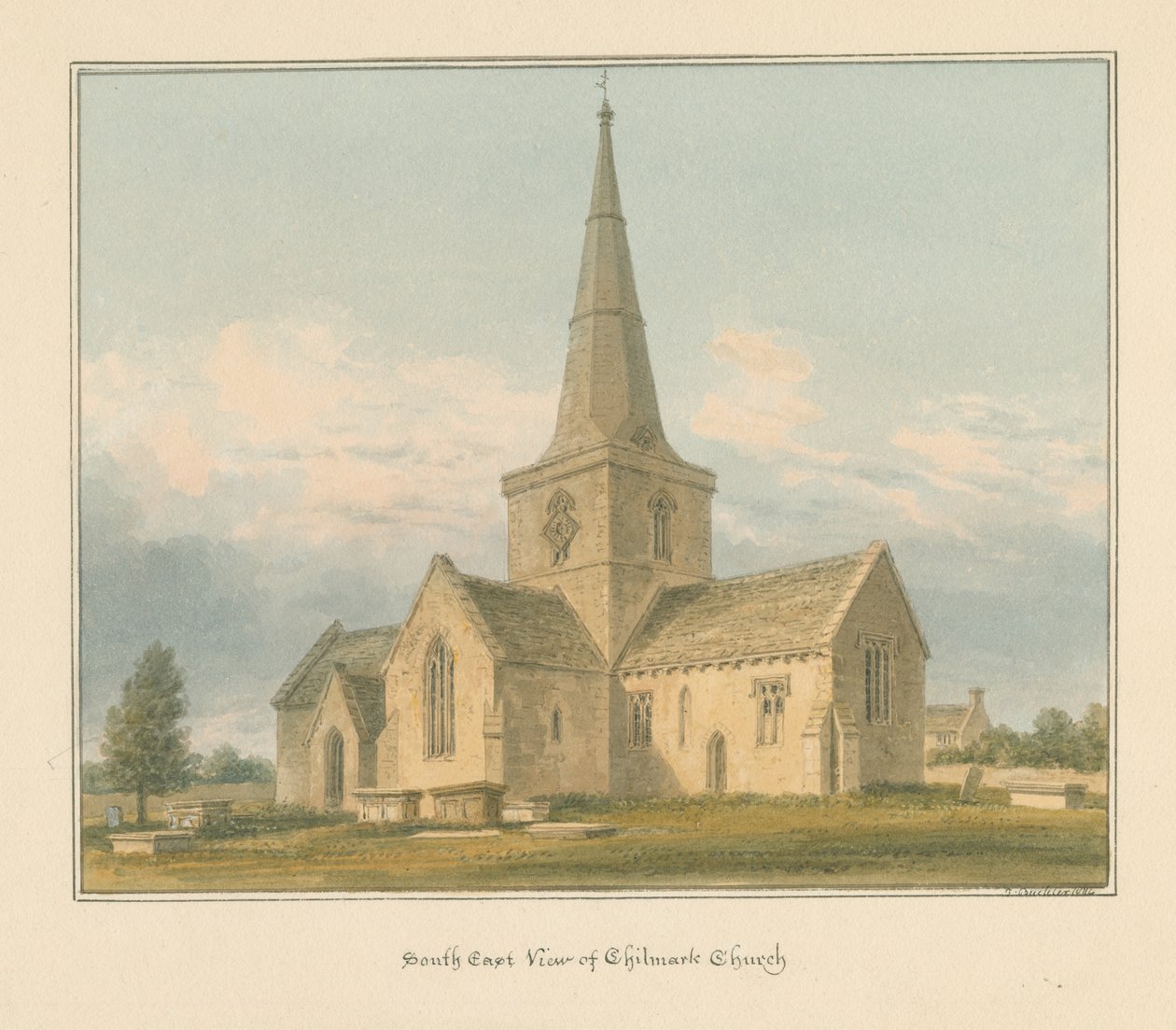 Wiltshire - Igreja Chilmark, 1814 de John Buckler