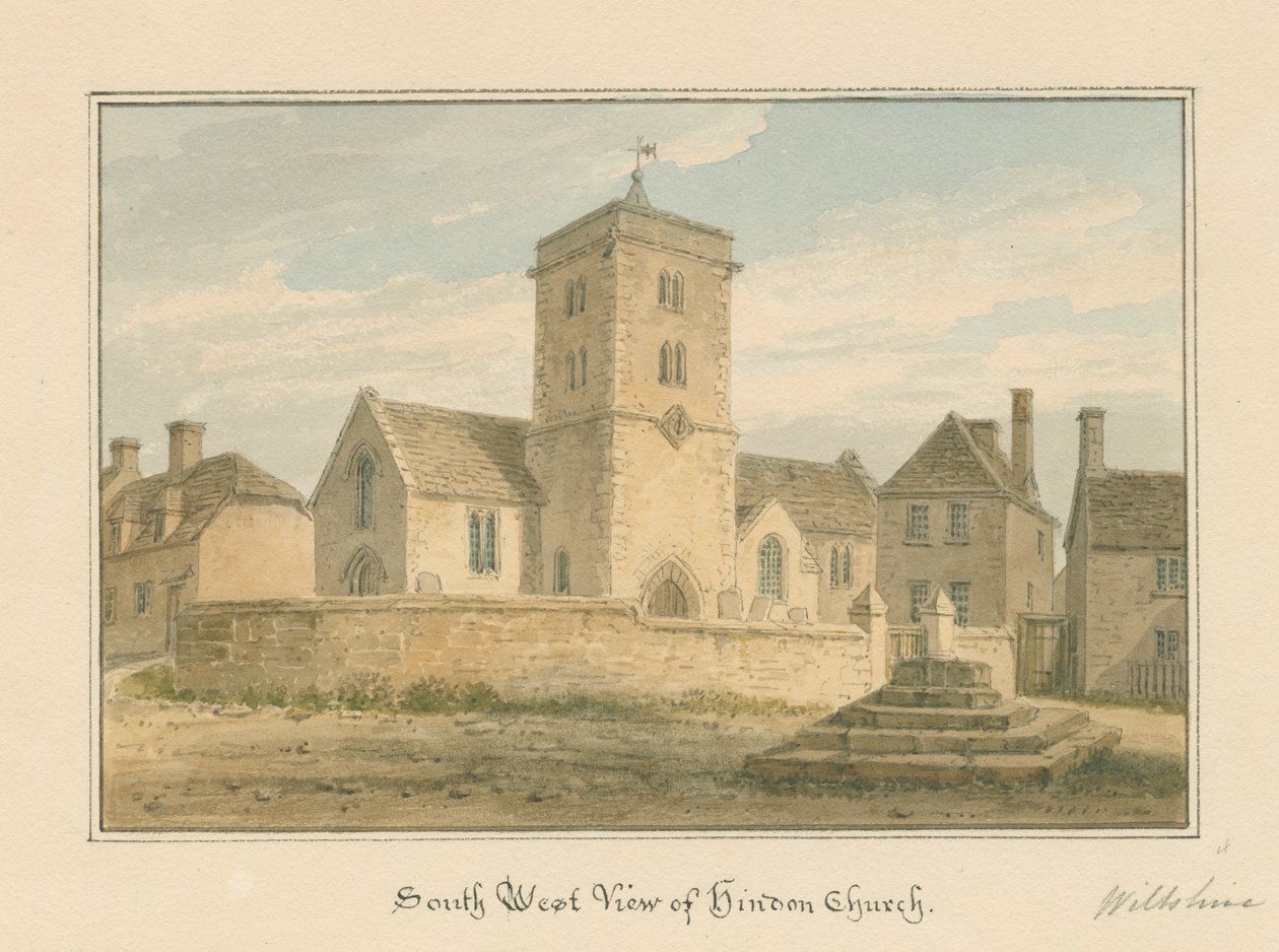 Wiltshire - Igreja Hindon, 1804 de John Buckler