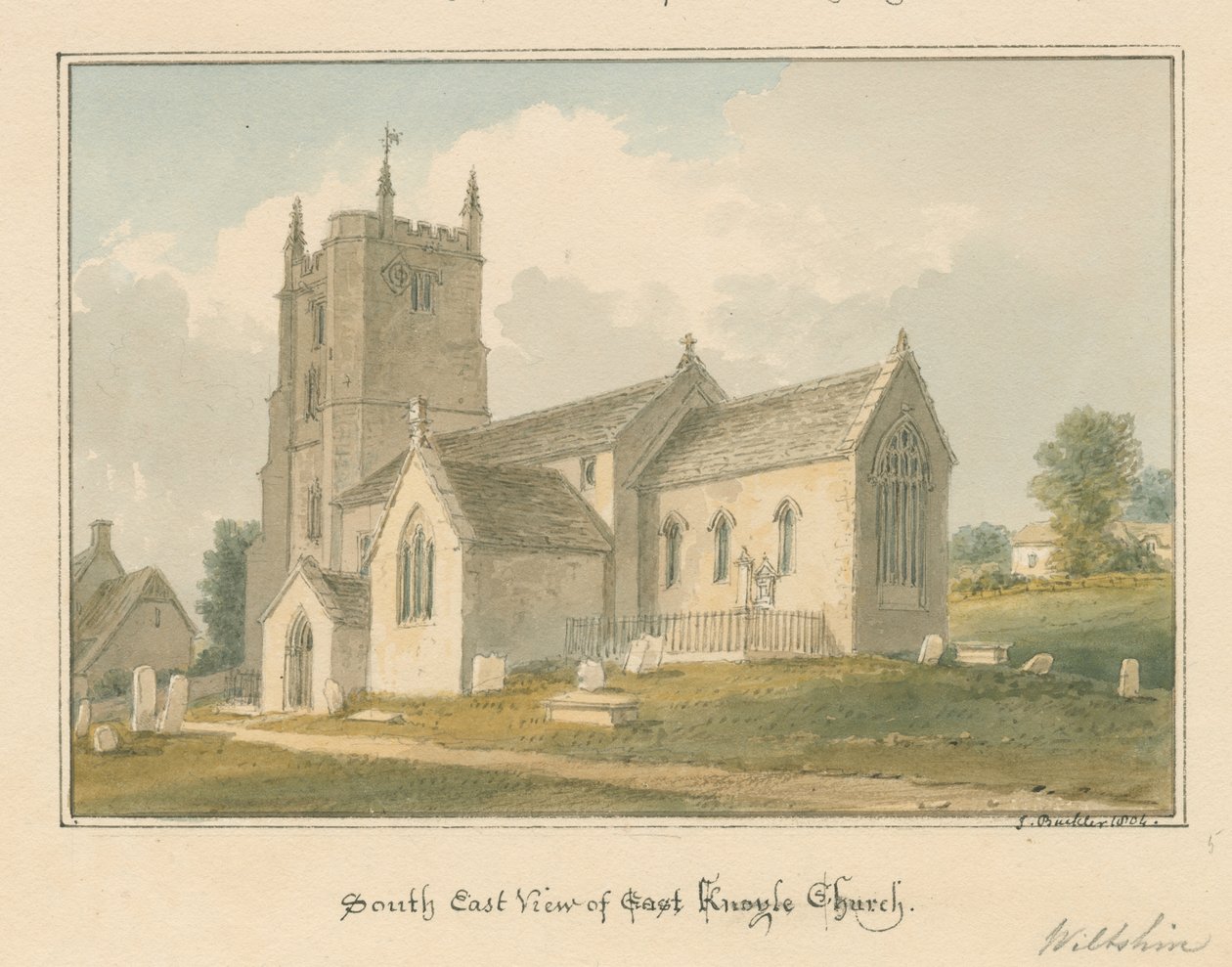 Wiltshire - Igreja Knowle, 1804 de John Buckler