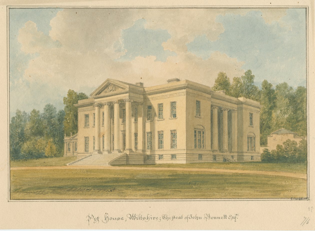 Wiltshire - Casa Pyt, 1817 de John Buckler