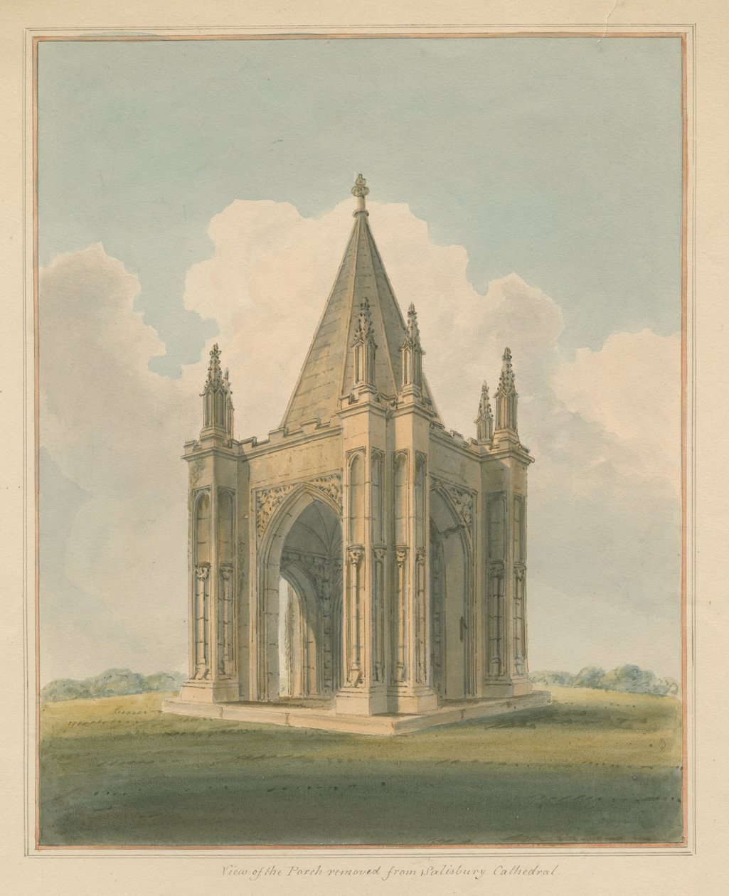 Wiltshire - Catedral de Salisbury - Alpendre, 1800 de John Buckler