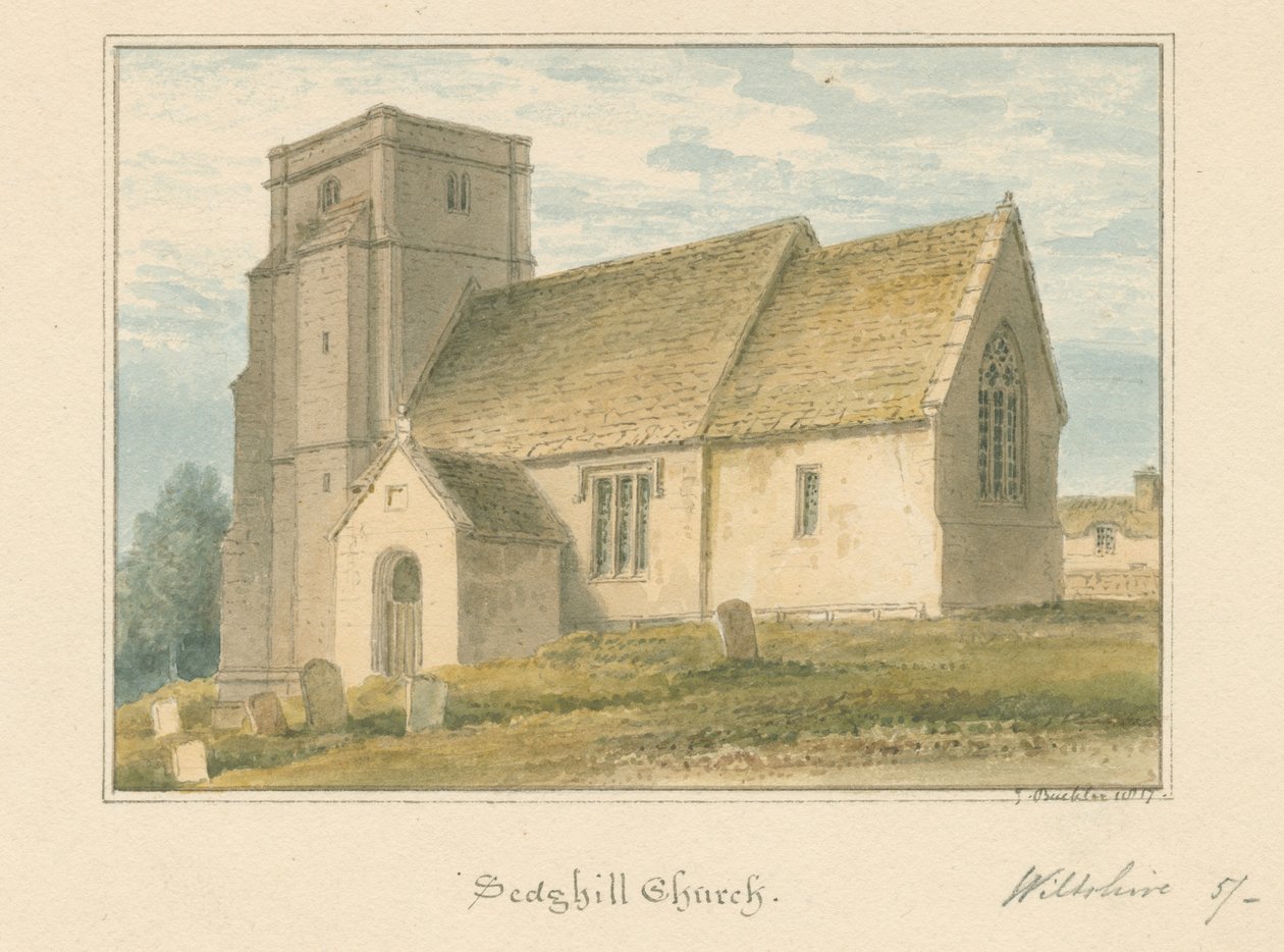 Wiltshire - Igreja de Sedgehill, 1817 de John Buckler