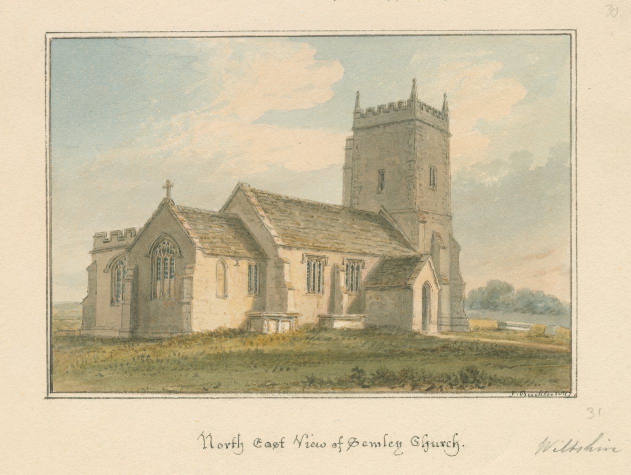 Wiltshire - Igreja de Semley, 1817 de John Buckler