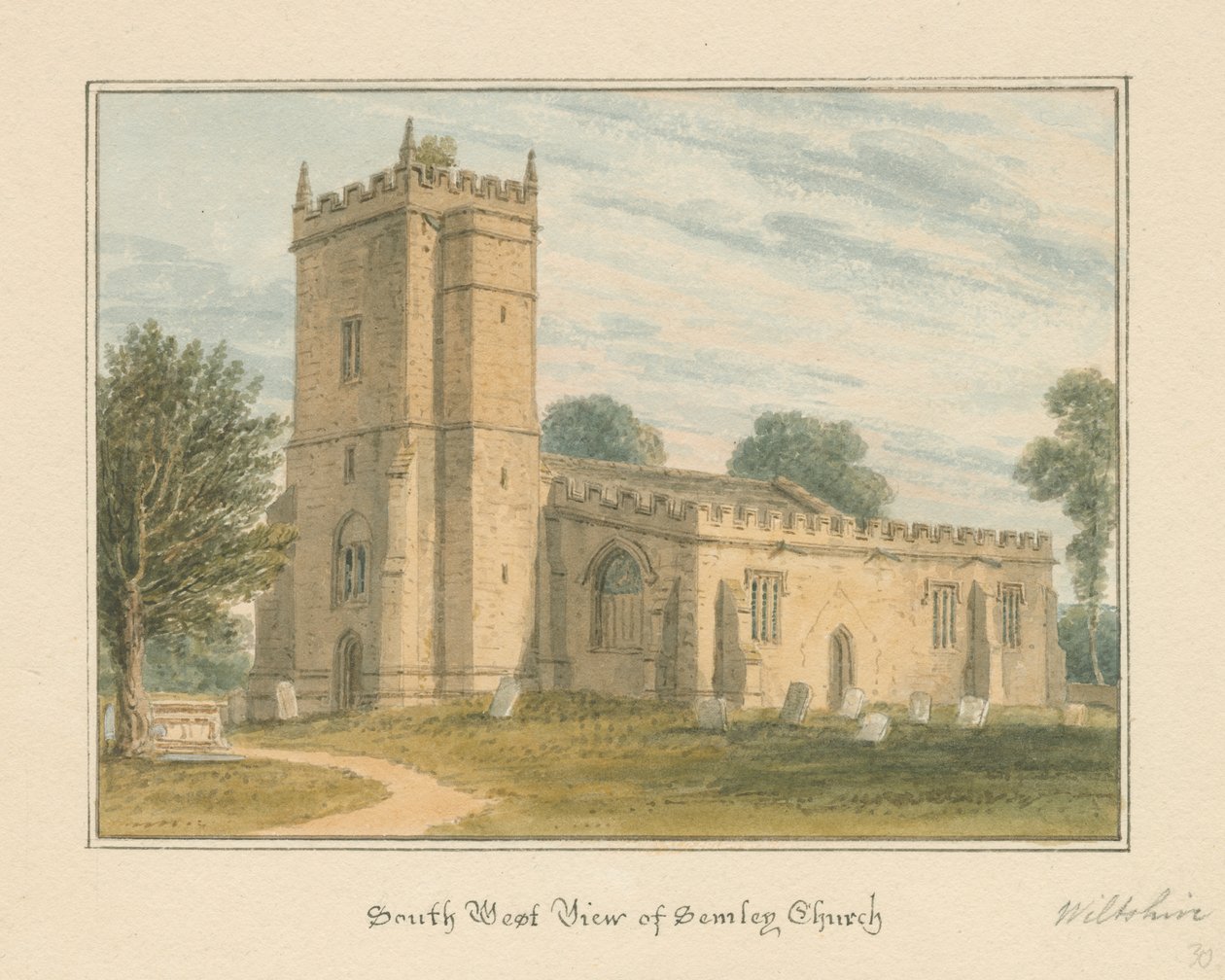 Wiltshire - Igreja de Semley, 1817 de John Buckler