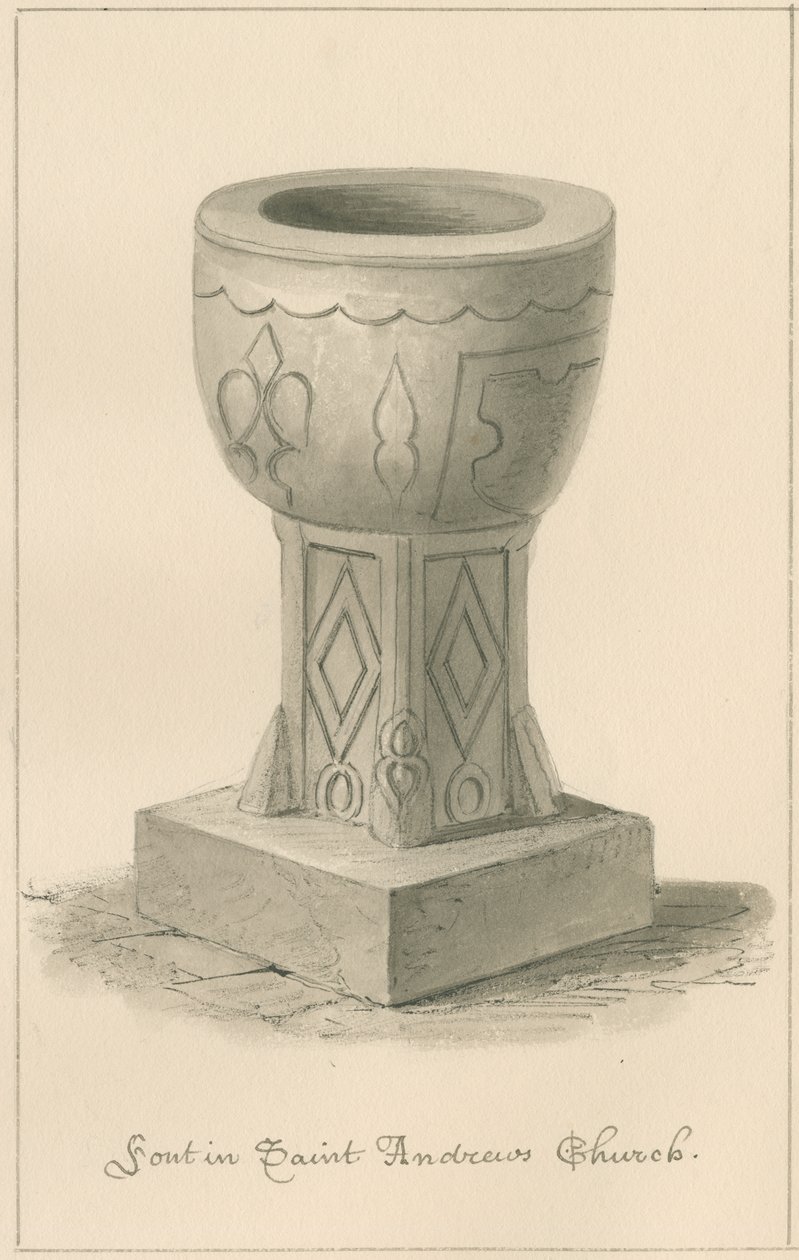 Worcestershire - Droitwich - Fonte da Igreja de Santo André, 1833 de John Buckler