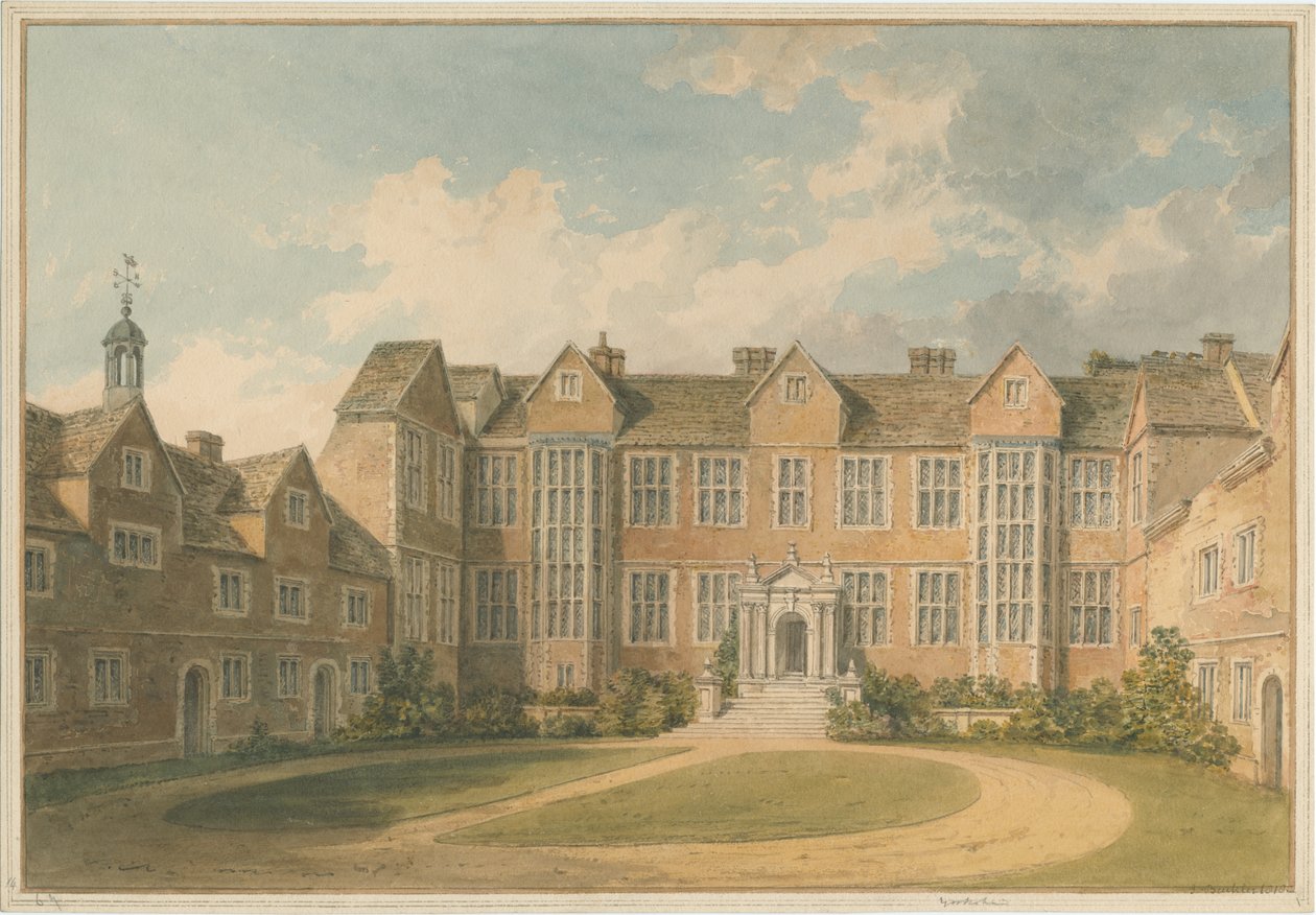 Yorkshire - York - Interior da casa de Heslington, 1818 de John Buckler