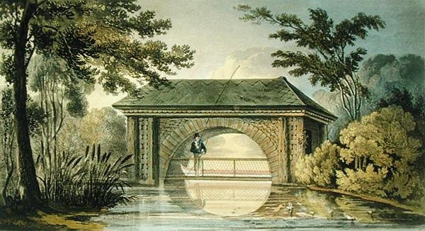 Uma Ponte e uma Casa de Barcos de John Buonarotti Papworth