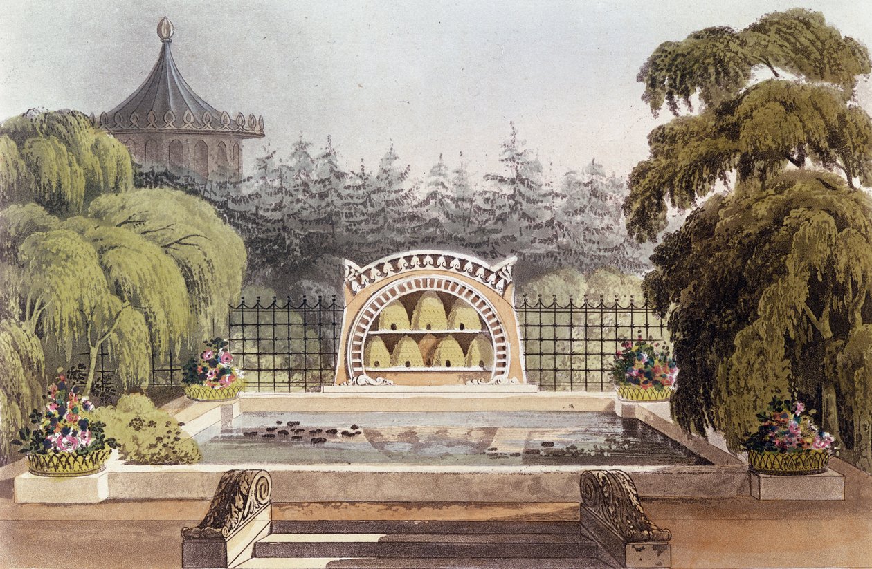 Um Apiário, de &39;Hints On Ornamental Gardening&39;, 1822 de John Buonarotti Papworth