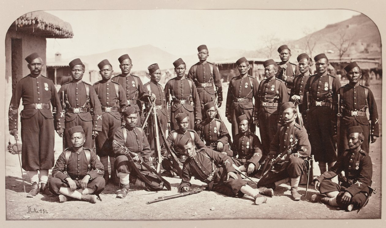 4ª equipe de baioneta do Regimento de Goorkha, 1878 de John Burke