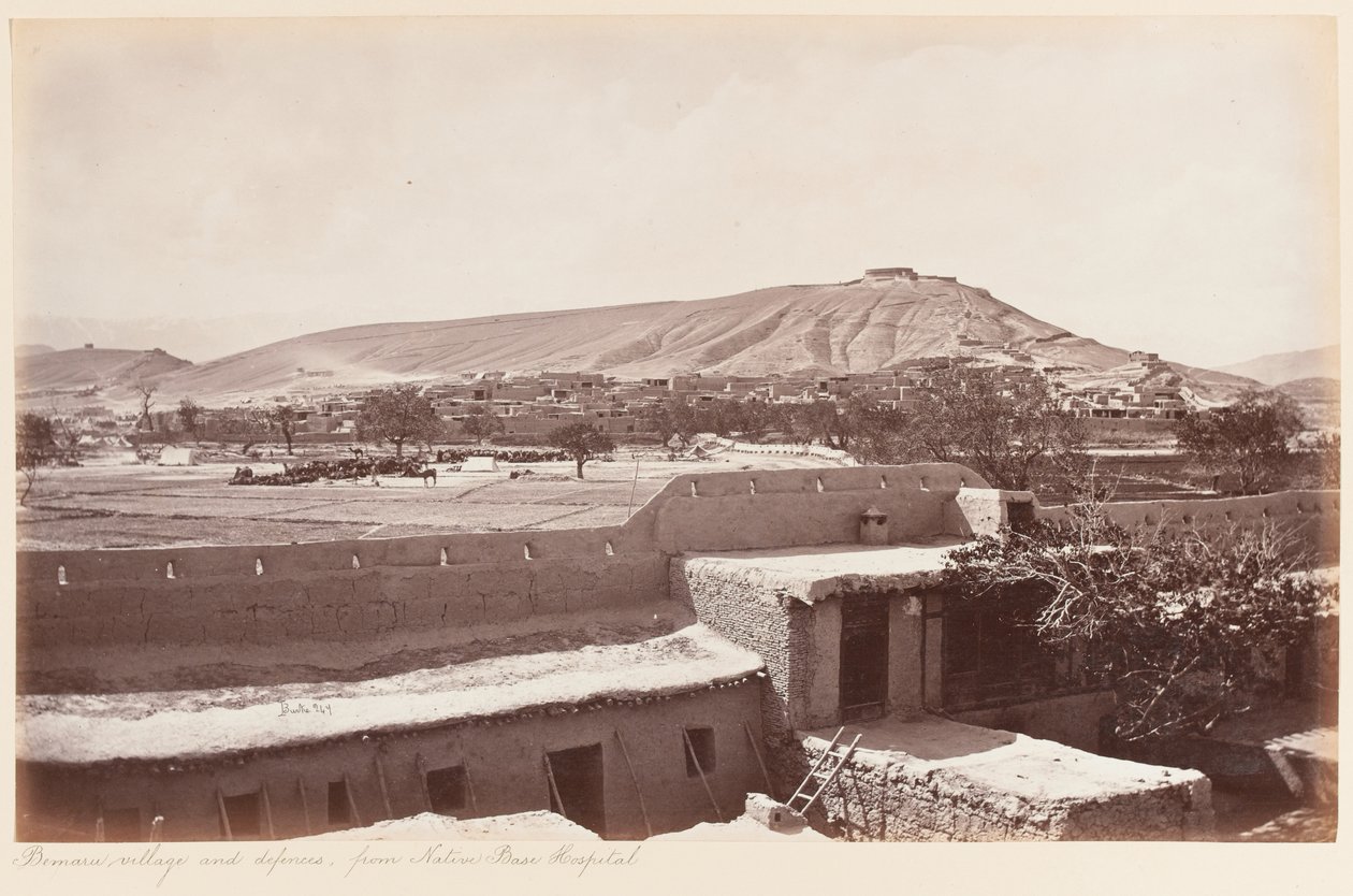 Aldeia Bemaru e defesas do hospital de base nativa, 1879 de John Burke