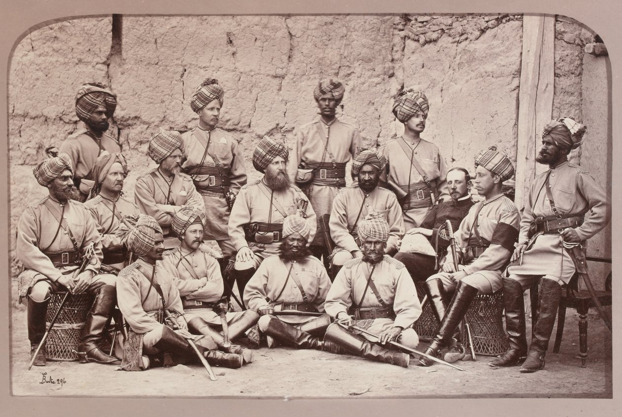Oficiais Britânicos e Nativos, 3º Regimento de Cavalaria de Bengala de John Burke