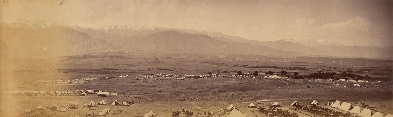 Panorama do Acampamento Safed Sang a partir do 51º Acampamento, Safed Koh à distância de John Burke