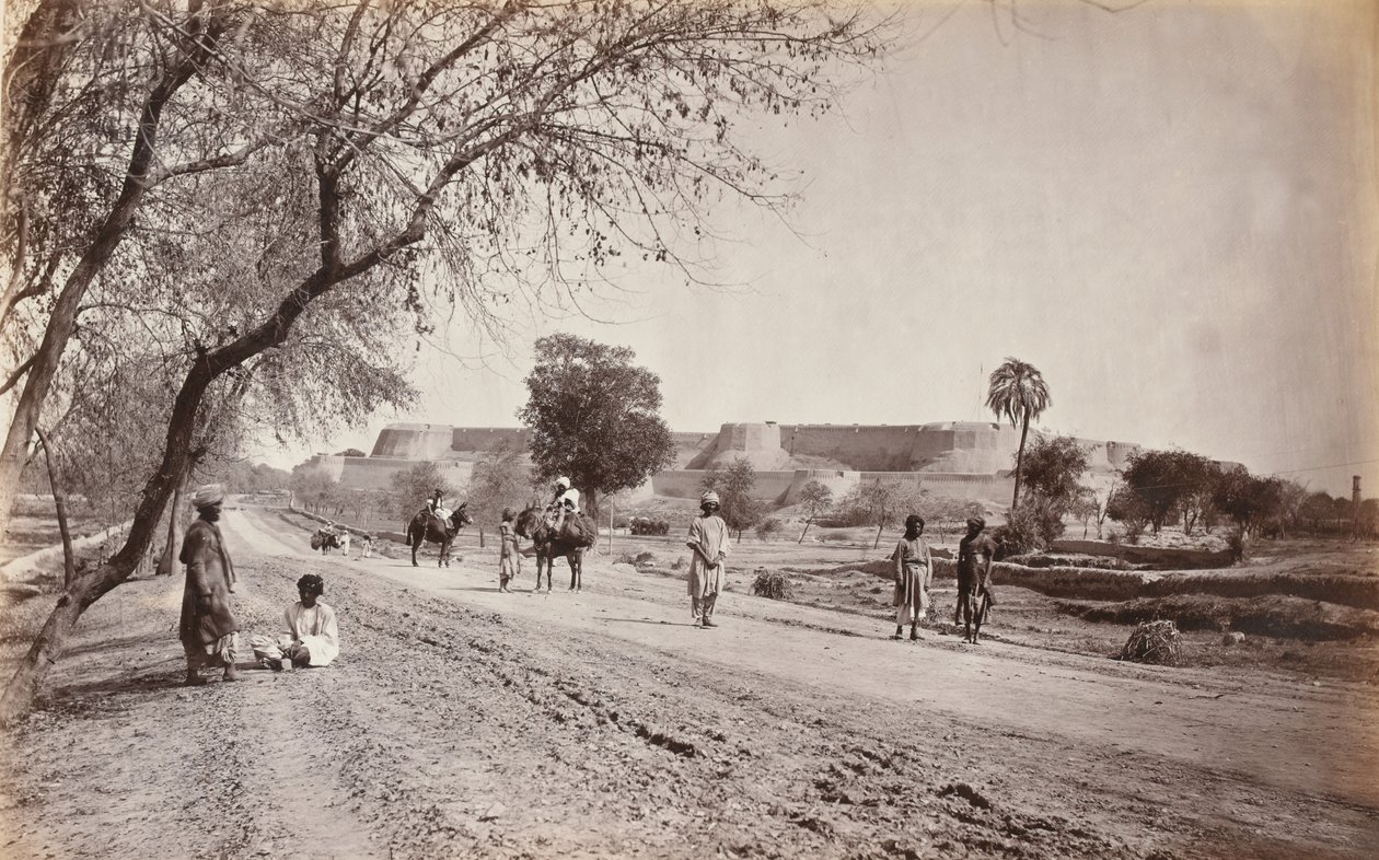 Forte de Peshawar e arredores, da Cadeia, c.1862 (foto) de John Burke