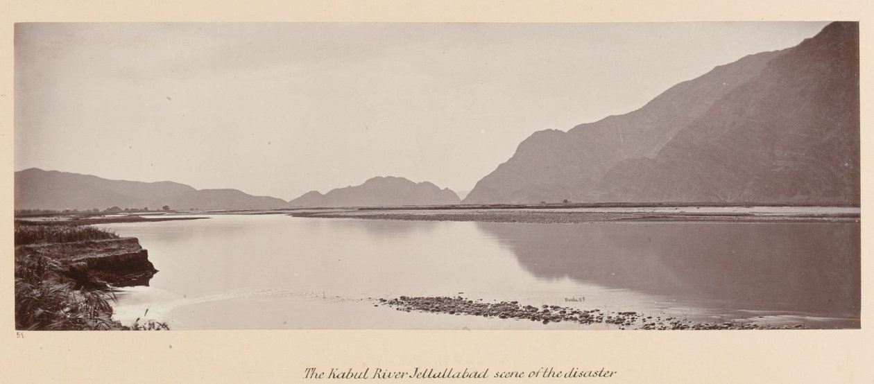  O rio Cabul, Jellallabad, cena do desastre , 1879 de John Burke