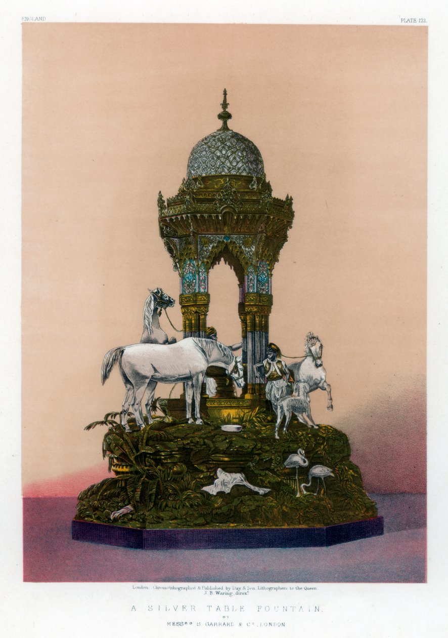 Uma fonte de prata da mesa, do século XIX. de John Burley Waring