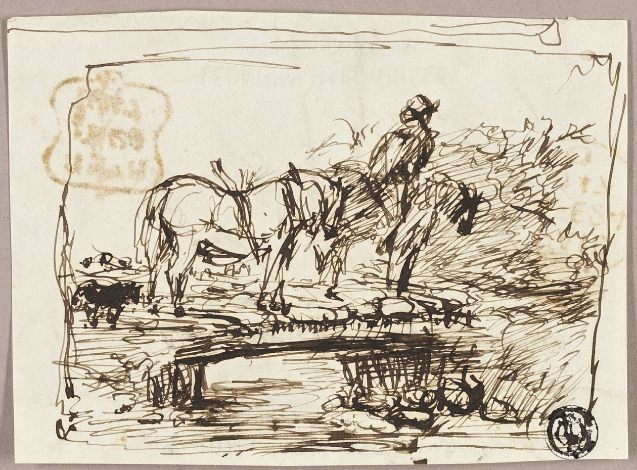 Esboço da ponte de travessia de cavalos de John Burnet