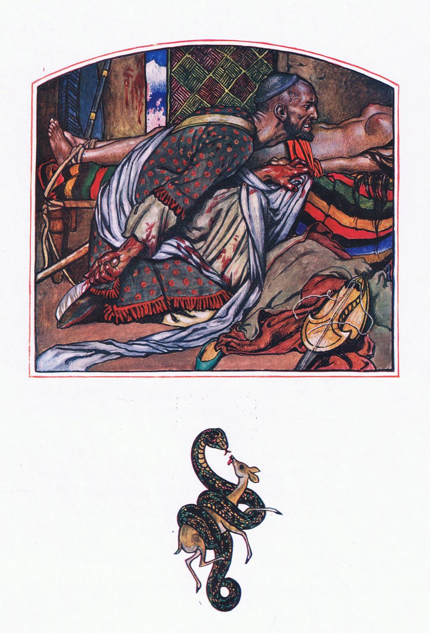 Afridi amor, ilustração de The Garden of Kama (e outras letras da Índia), 1920 de John Byam Liston Shaw