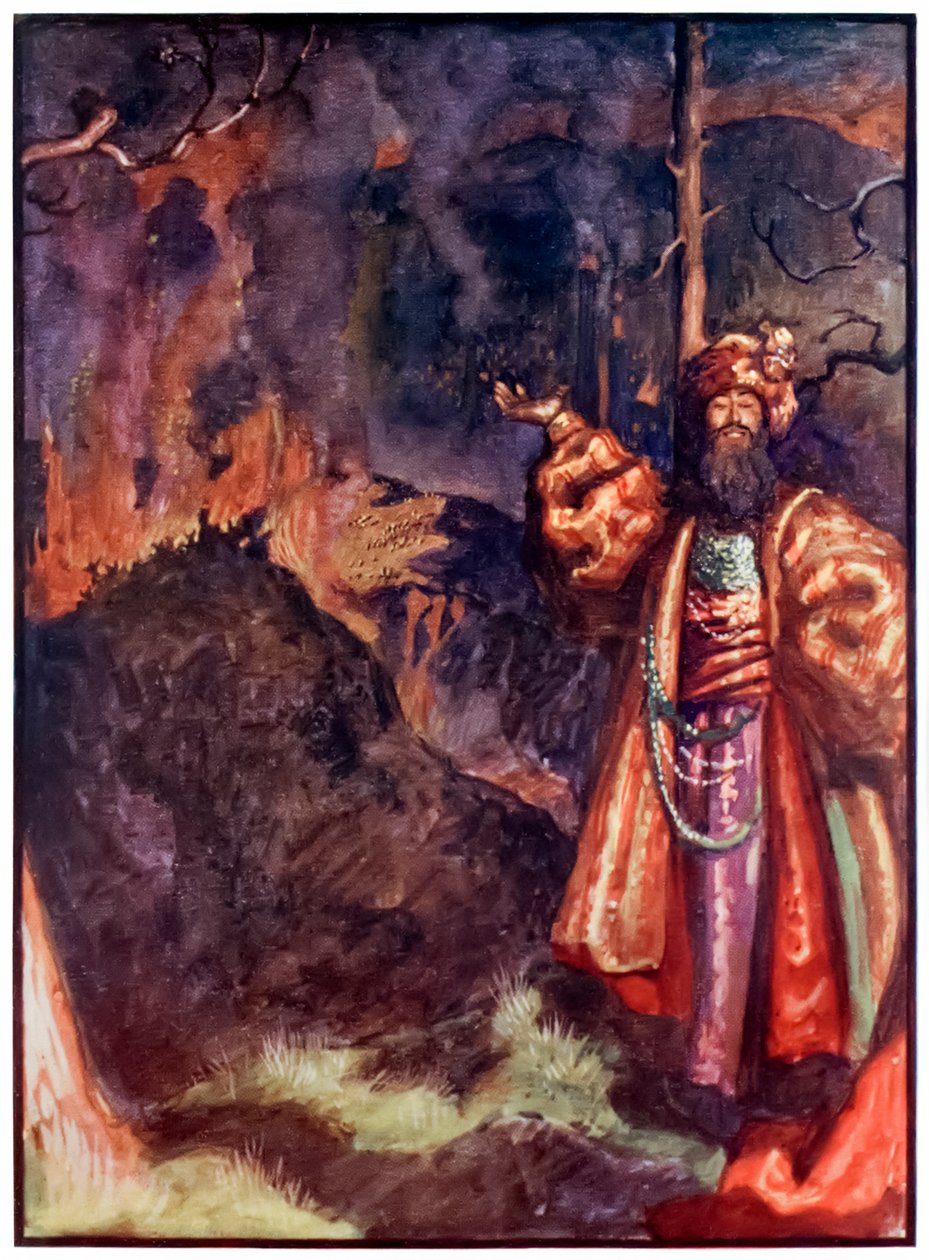 Demas dos peregrinos progridem deste mundo para o que está por vir John Bunyan (1628-1688) Ilustração de Byam Shaw (1872-1919) mostrando Demas convidando os peregrinos a trabalhar a mina de prata de John Byam Liston Shaw