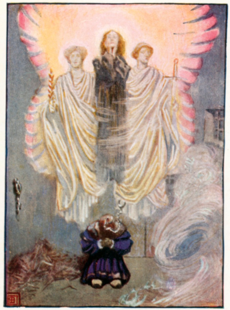 Fausto de Gounod, Ato V, cena i (litografia a cores) de John Byam Liston Shaw