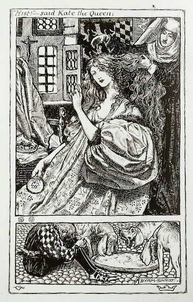 "Hist" - disse Kate, a Rainha. de John Byam Liston Shaw