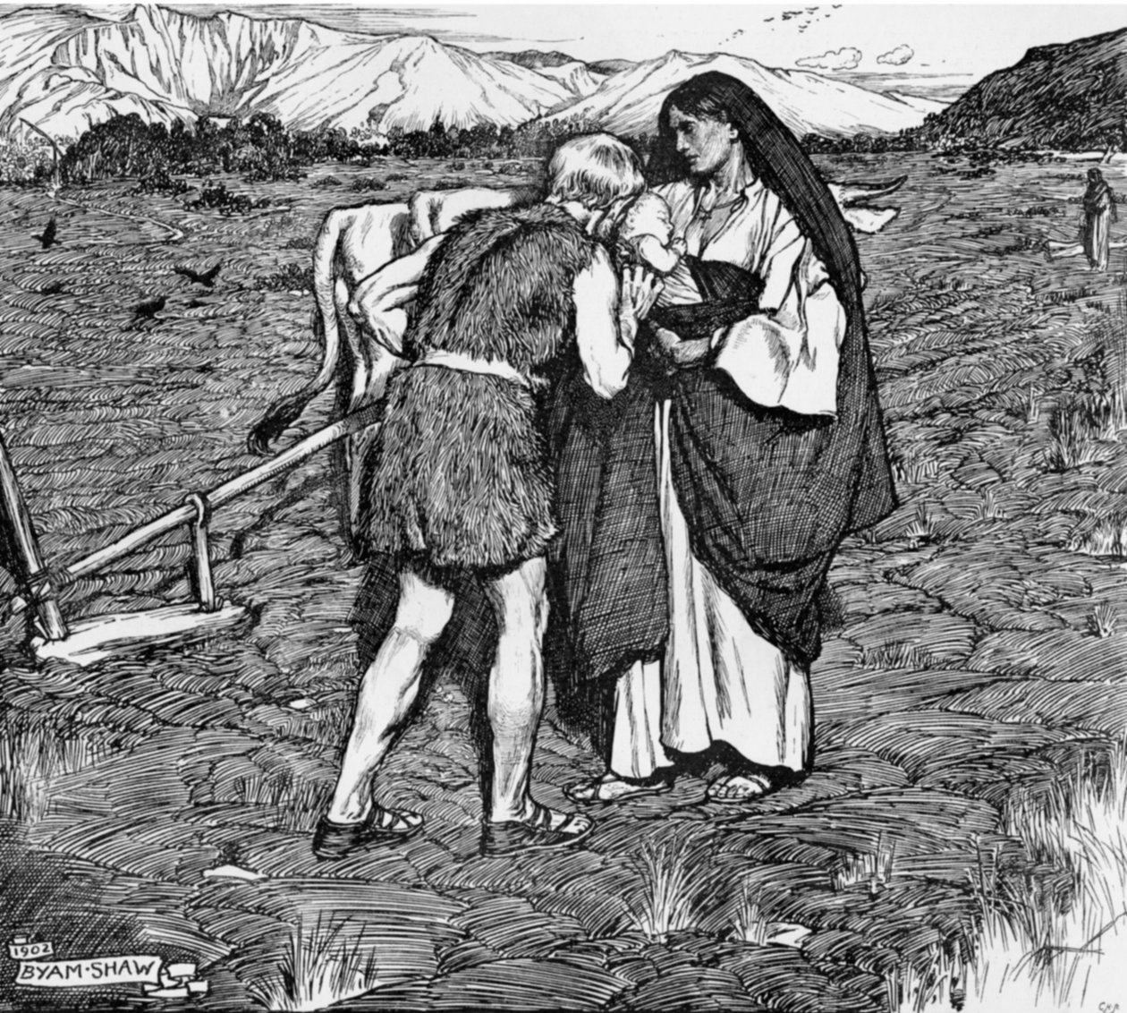 Ilustração para &39;A Donzela da Pérola: Um Conto da Queda de Jerusalém&39; por H. Rider Haggard, de &39;The Graphic&39; 19 de julho de 1902 de John Byam Liston Shaw
