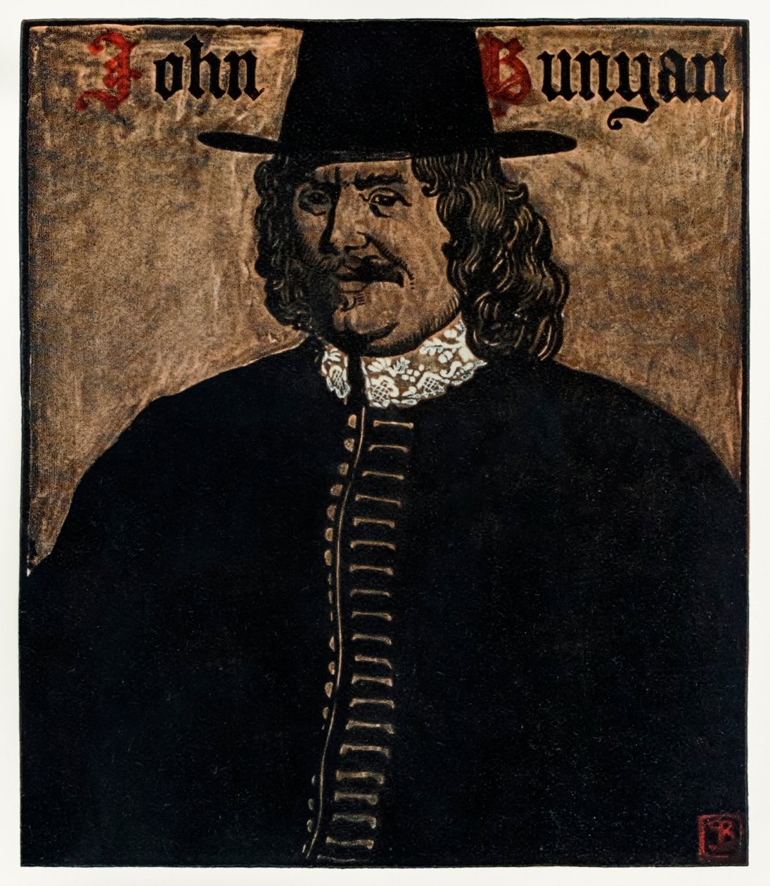 John Bunyan (1872-1919) autor dos Peregrinos Progresso deste mundo, para o que está por vir, ilustração por Byam Shaw (1872-1919) de John Byam Liston Shaw