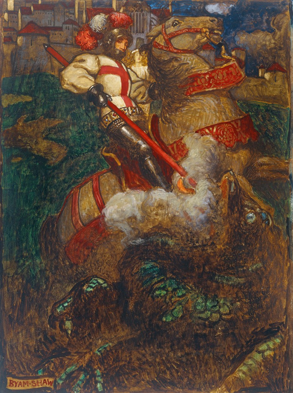 São Jorge matando o dragão, 1908 de John Byam Liston Shaw
