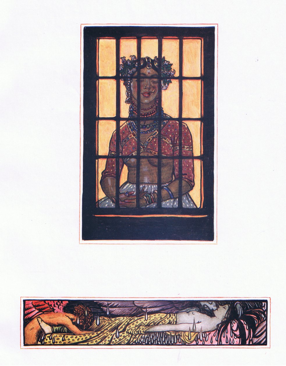 A história de Lilavanti, ilustração de The Garden of Kama (e outras letras da Índia), 1920 de John Byam Liston Shaw