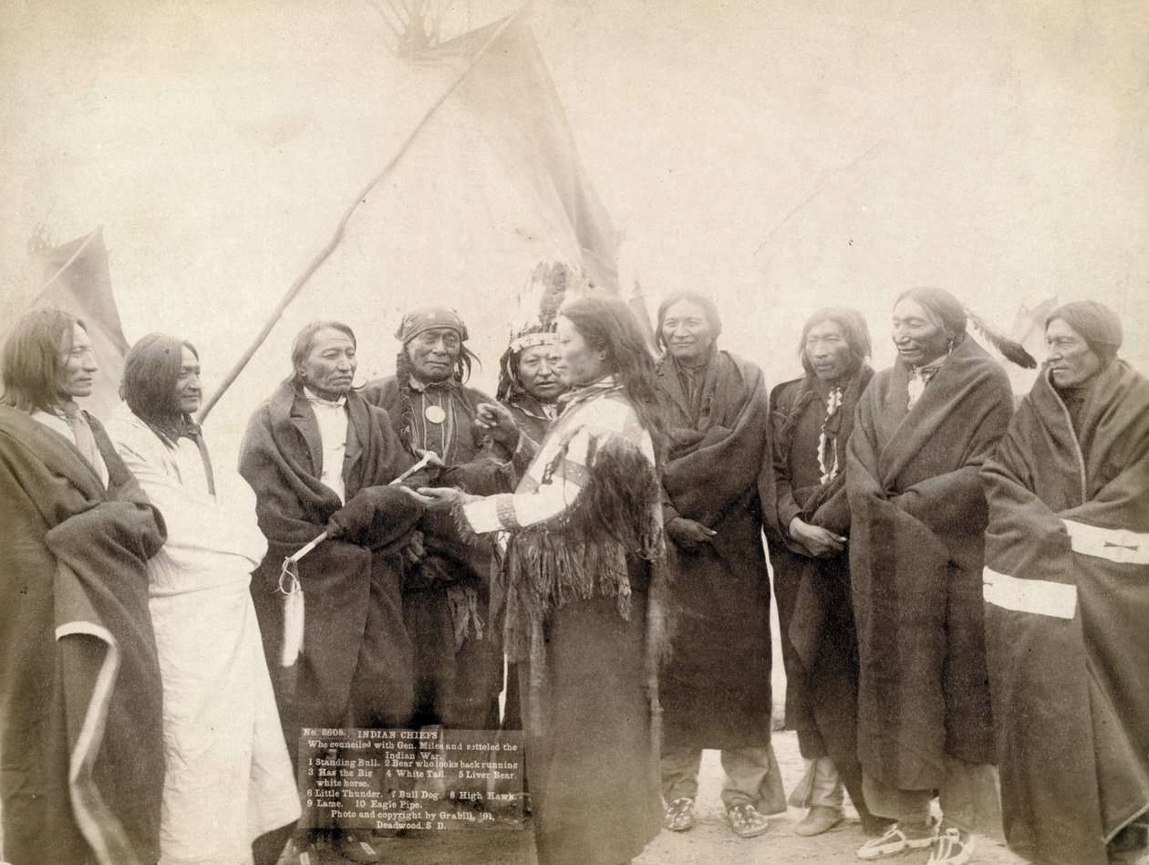Chefes indianos em Deadwood, Dakota do Sul, 1891 de John C. H. Grabill