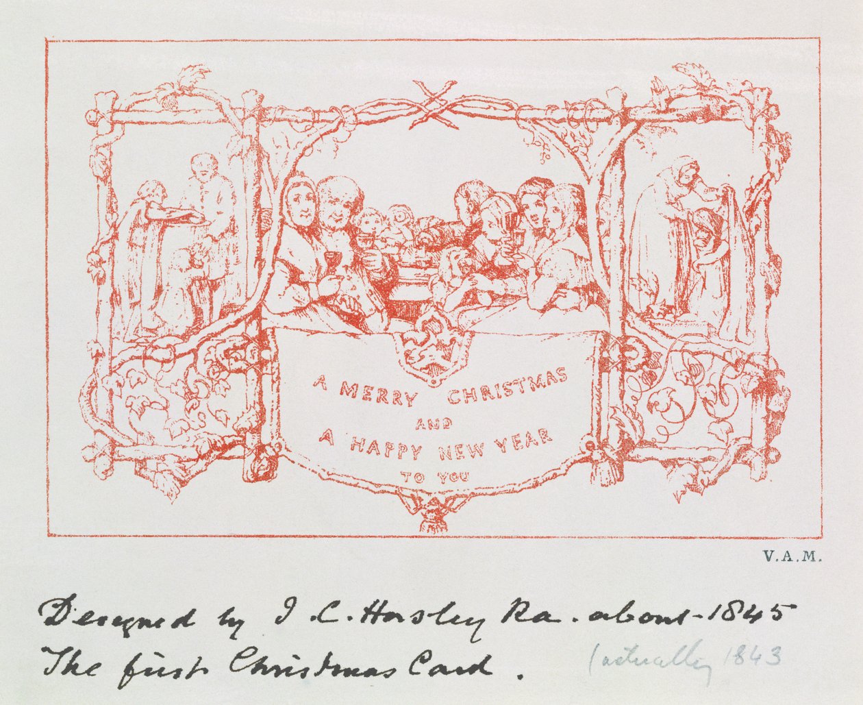 O primeiro cartão de natal, de JCHorsley, 1843 de John Callcott Horsley