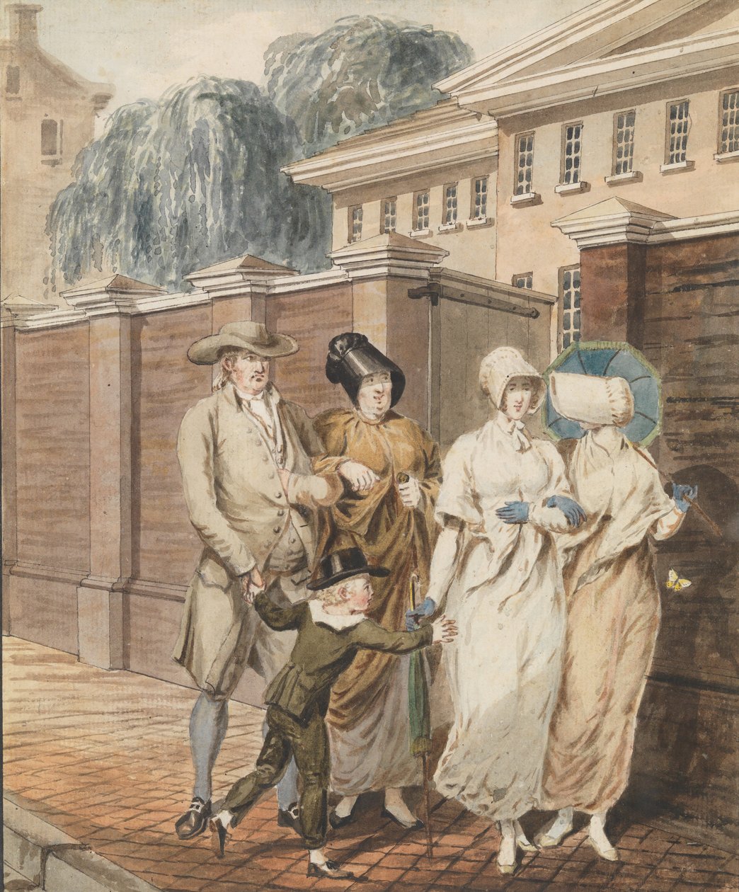 Domingo de manhã em frente à Arch Street Meeting House, Filadélfia, 1811-ca. 1813. de John Carter.