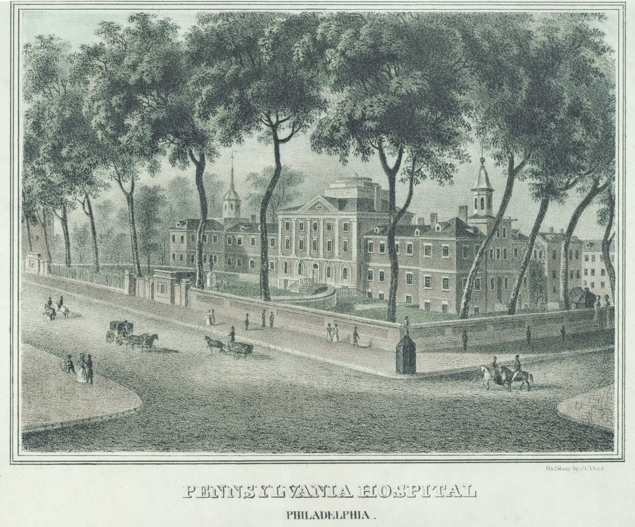 Hospital da Pensilvânia, 1838 de John Caspar Wild