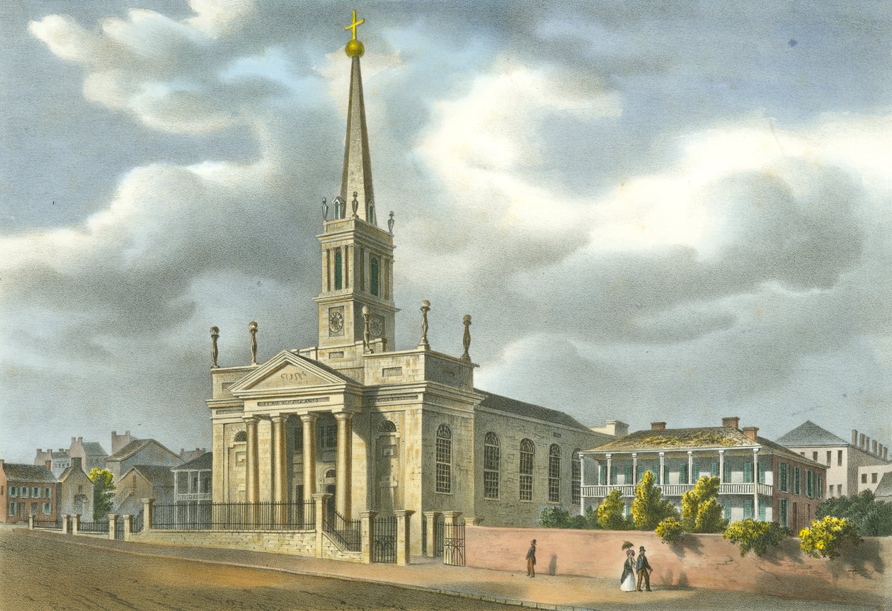 St. Louis Cathedral Publicada e Litografada por J. C. Wild no Missouri Republican Offic (sic) de John Caspar Wild