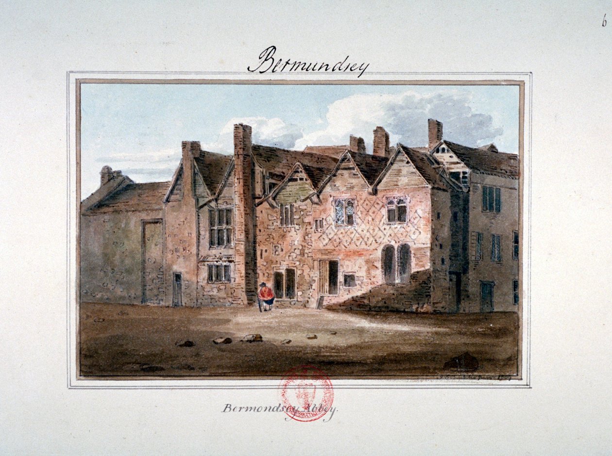 Abadia de São Salvador, Bermondsey, Londres, 1809 de John Chessell Buckler